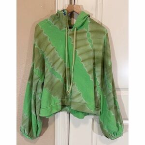 Abacaxi Jungle Tie Dye Hoodie Oversized Balloon Sleeves